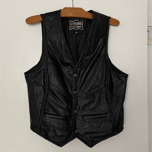 Black leather vest